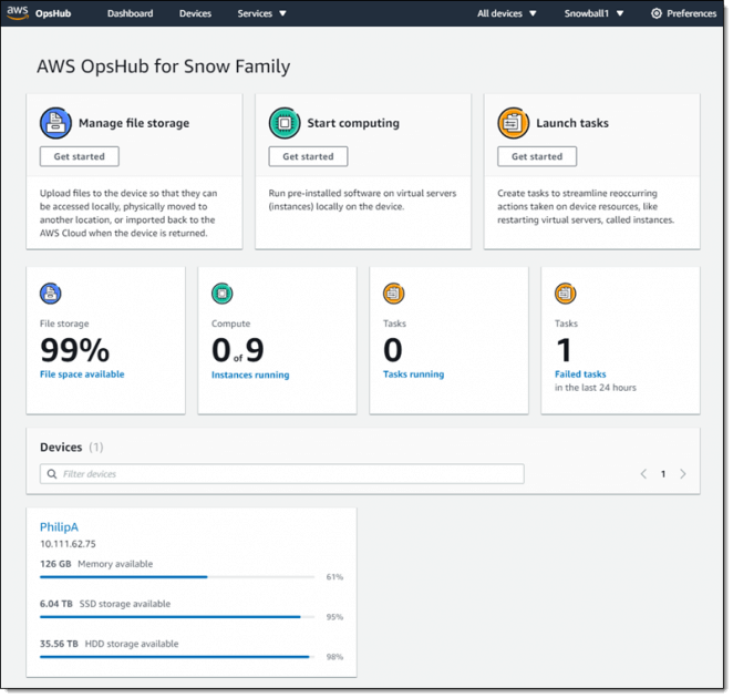 AWS Snowball Edge Update – Faster Hardware, OpsHub GUI, IAM, and AWS System