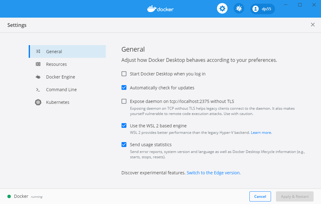 Docker Desktop &amp; WSL 2 – Backport Update