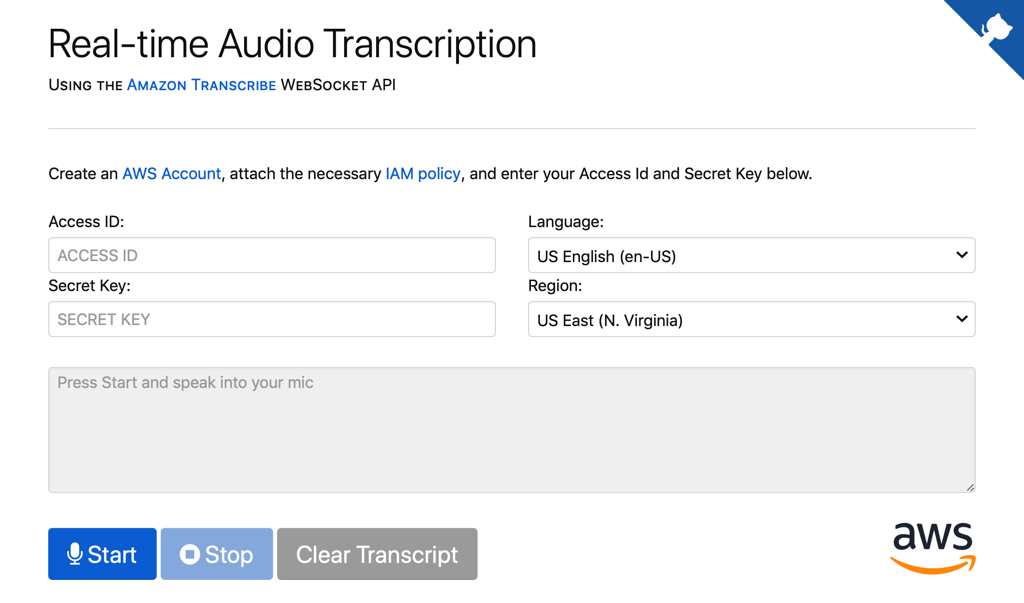 Amazon Transcribe Streaming Now Supports WebSockets