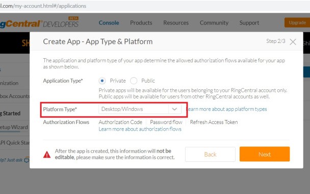 Applying OAuth on RingCentral APIs