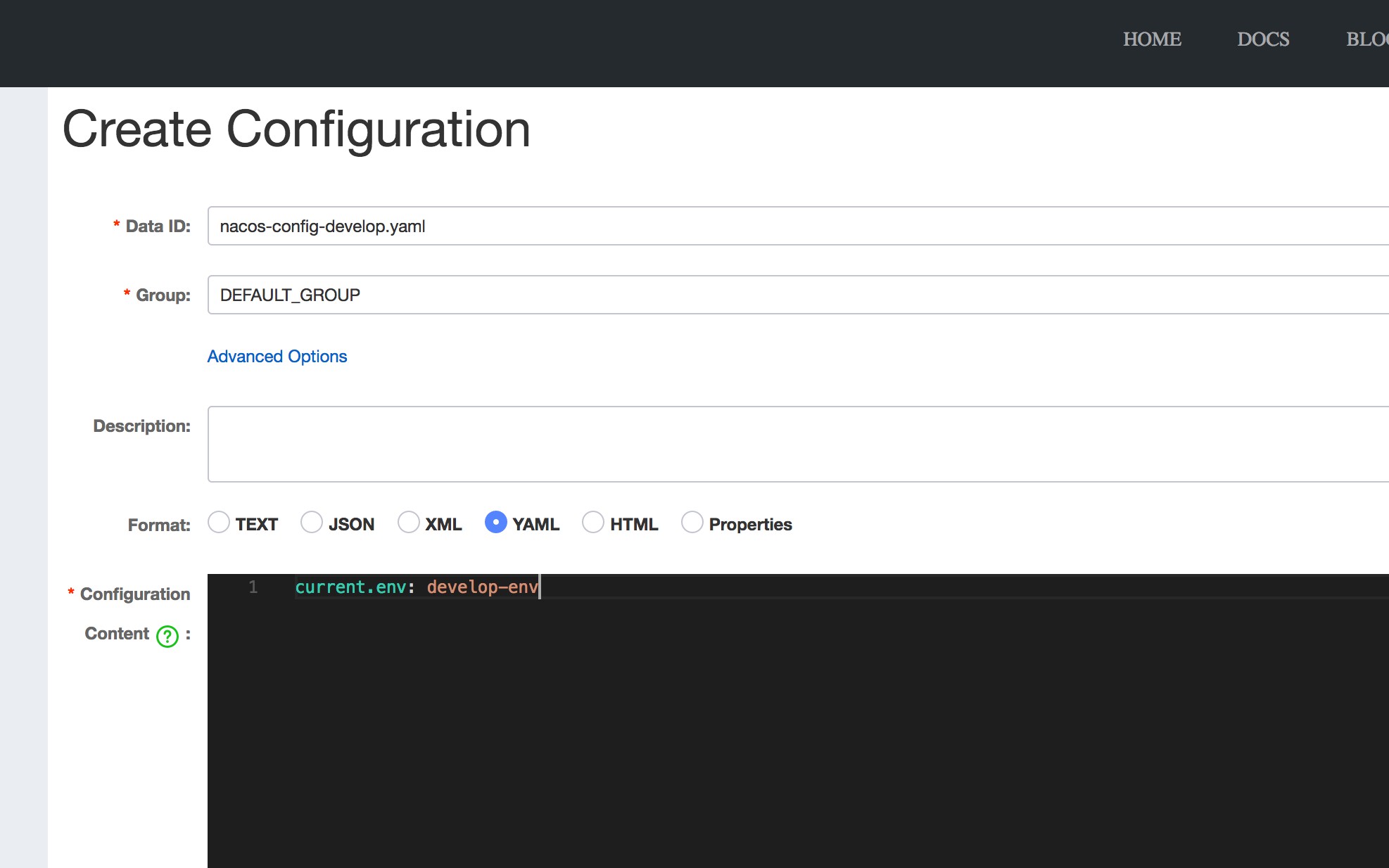 Nacos as a Config Server
