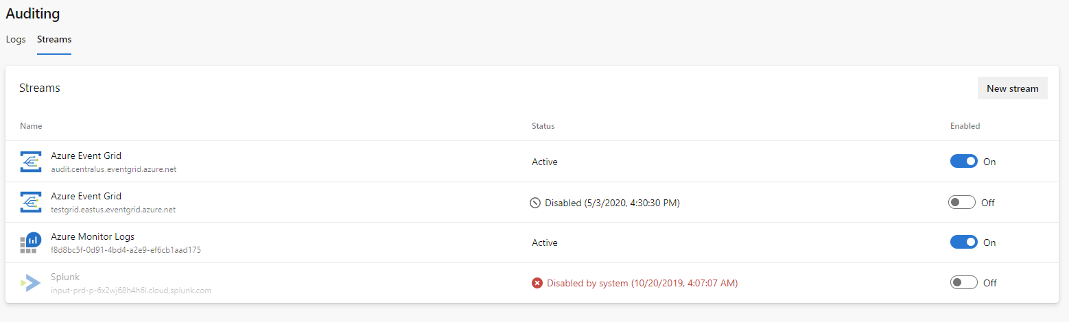 Streaming for Auditing is now in Public Preview