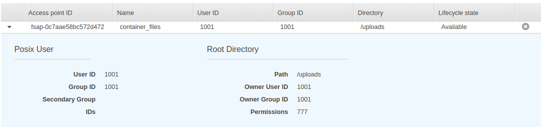 Elastic File System with ECS Fargate.