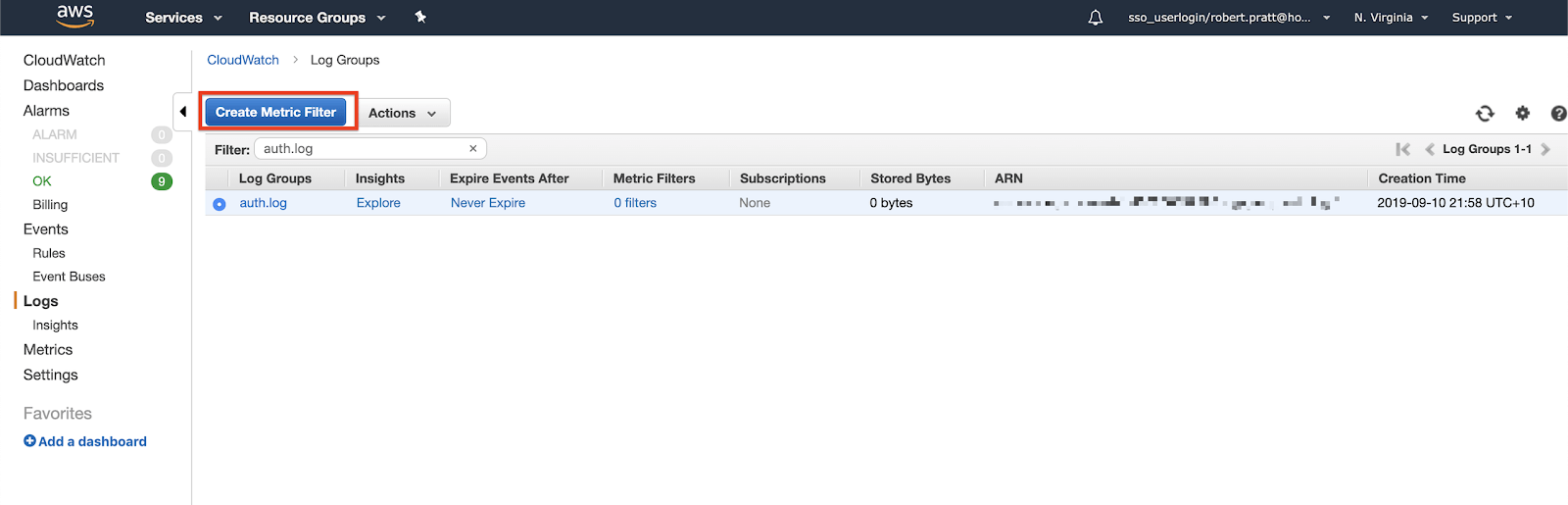 How to use CloudWatch to generate alerts from logs