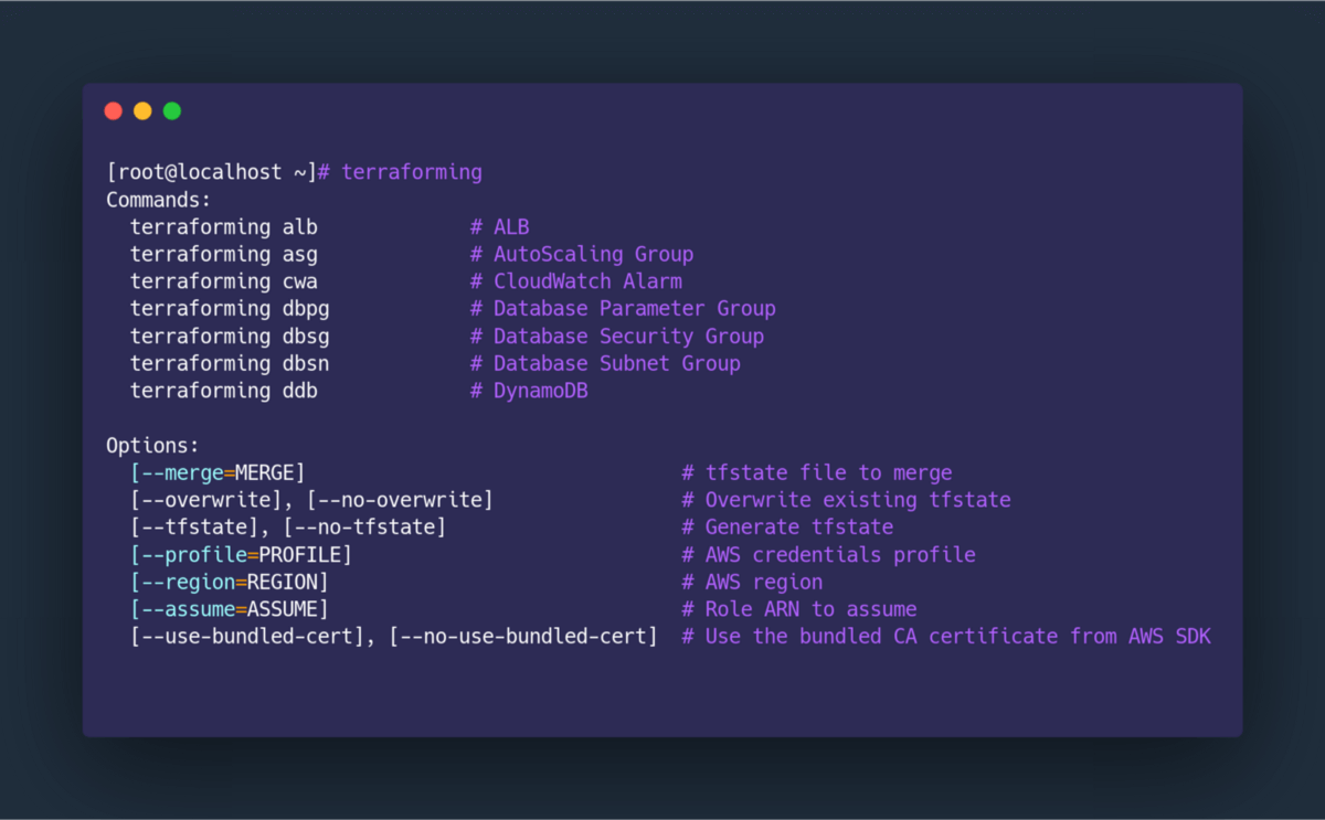 Terraforming existing resources on AWS
