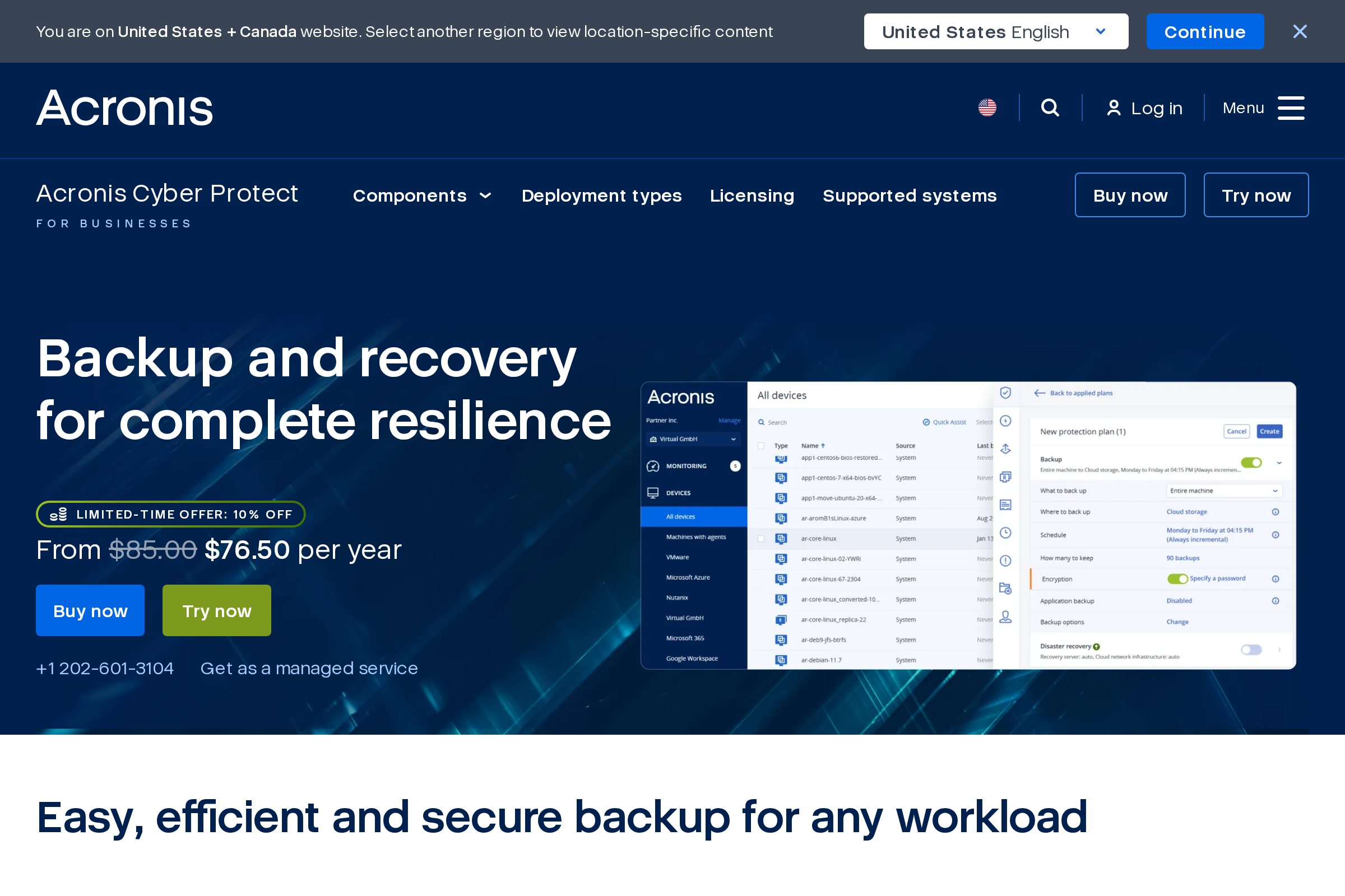 Acronis Cyber Backup screenshot