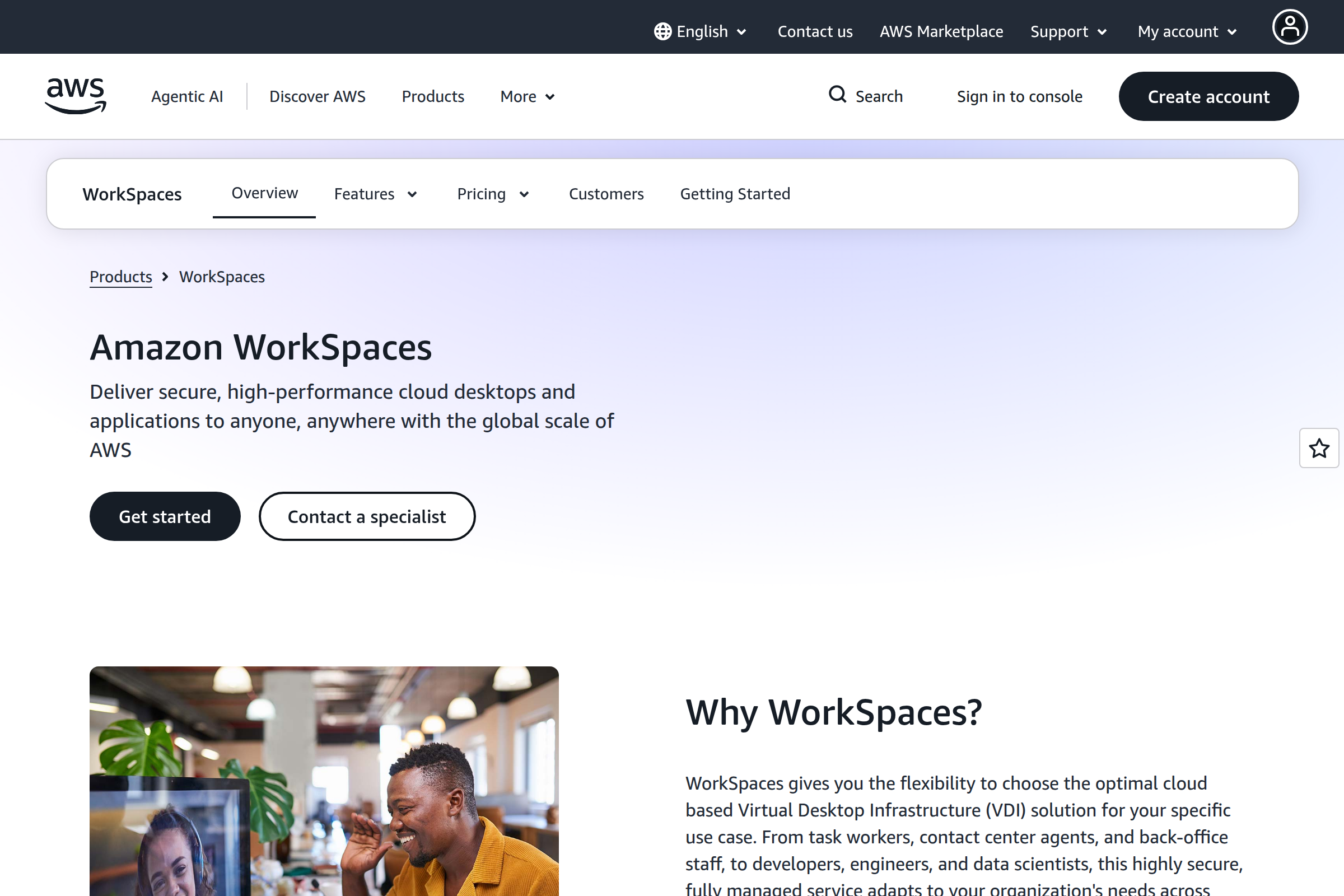 Amazon WorkSpaces screenshot