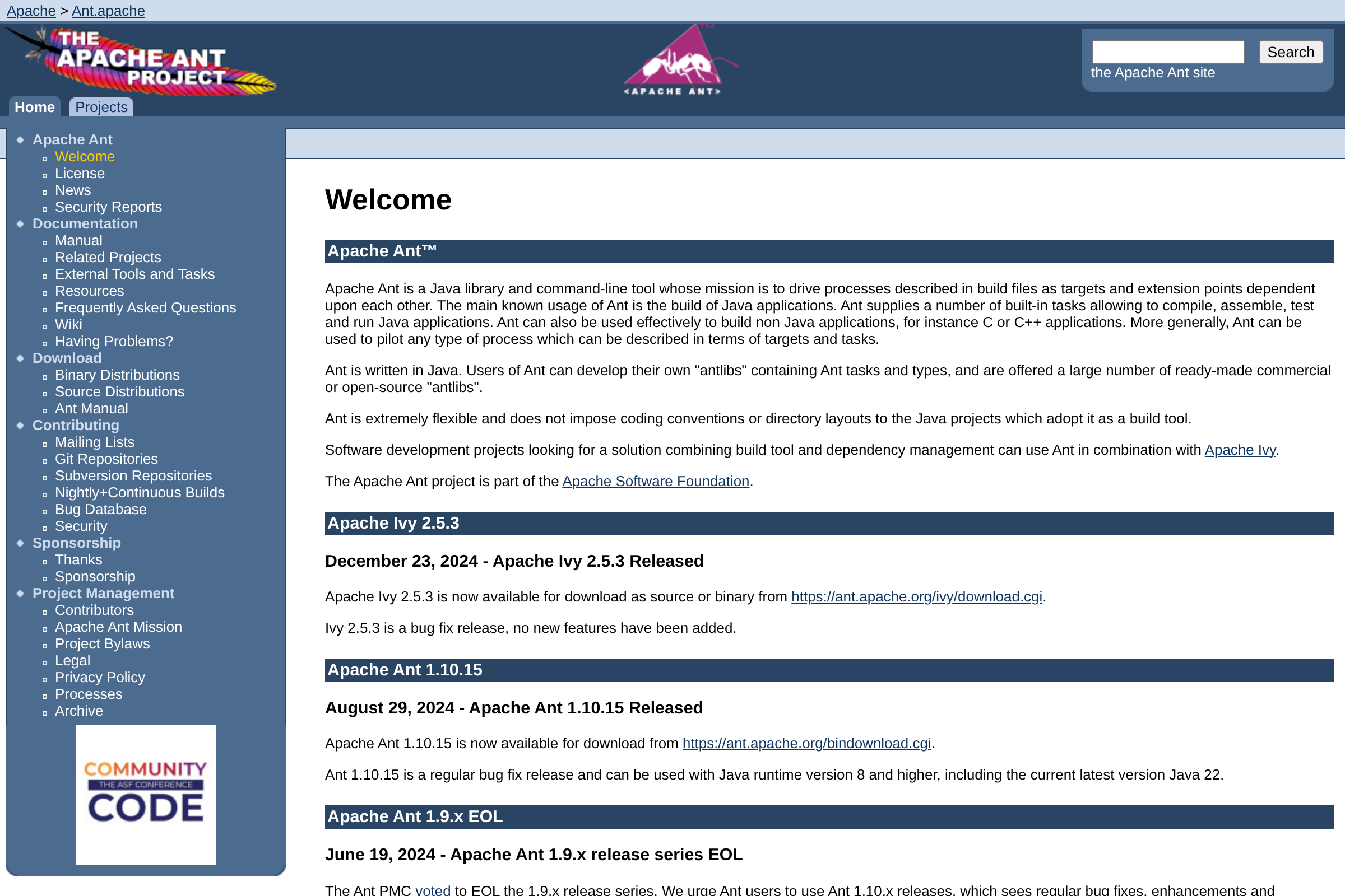 Apache Ant screenshot