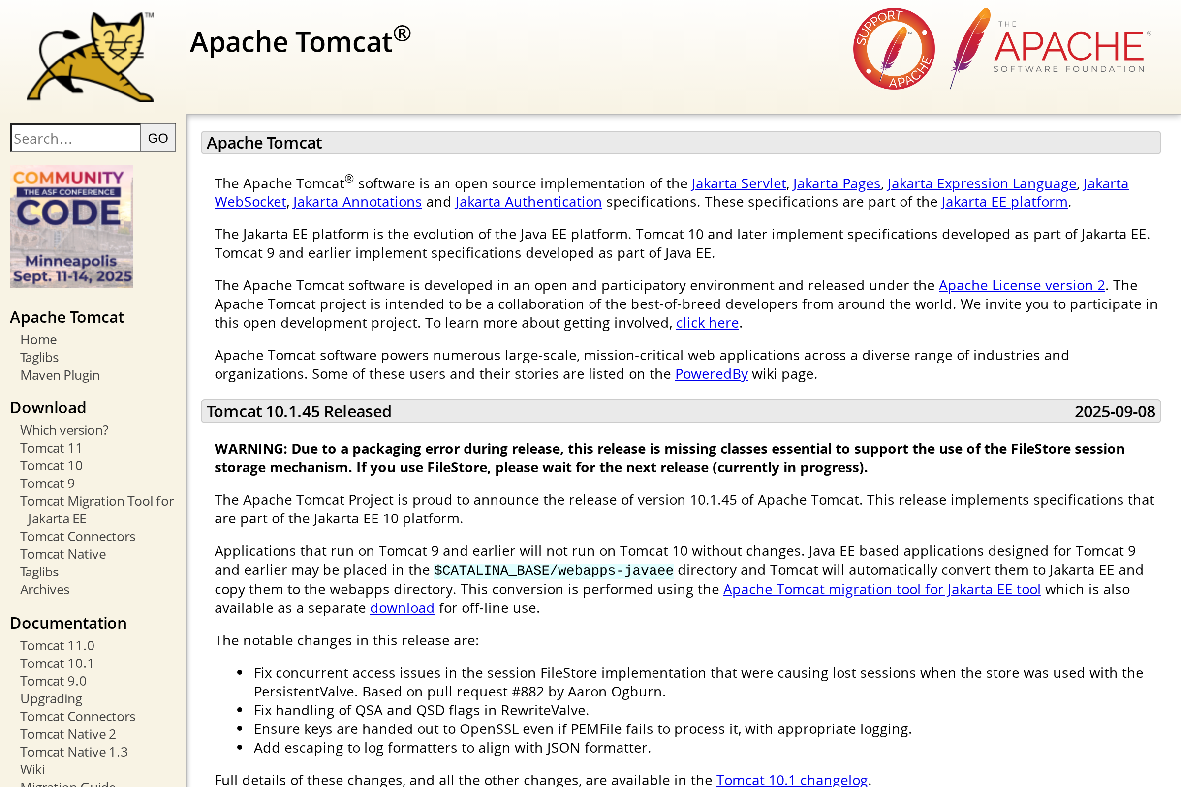 Apache Tomcat screenshot