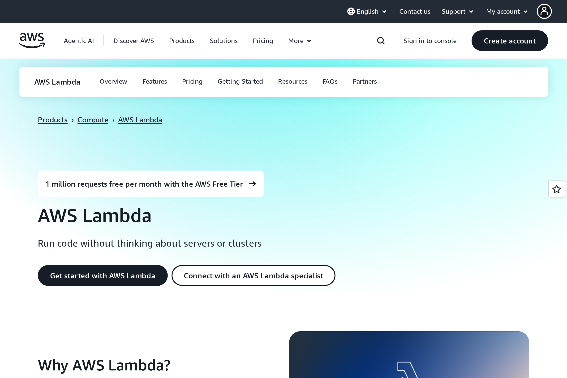 AWS Lambda screenshot