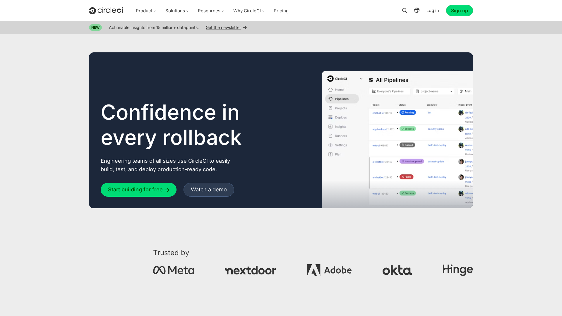 CircleCI screenshot