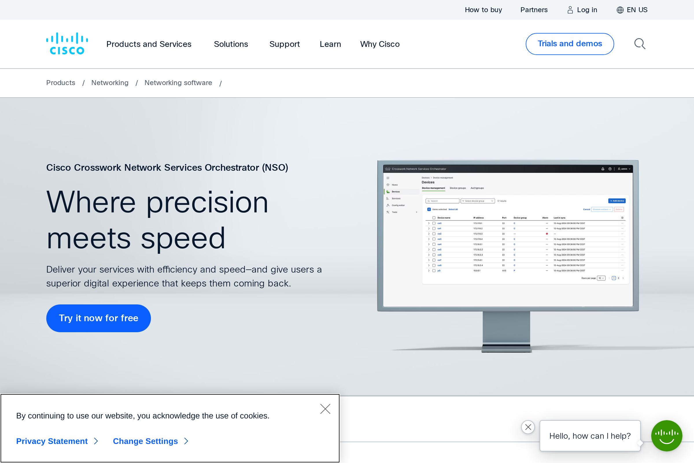 Cisco Network Services Orchestrator screenshot