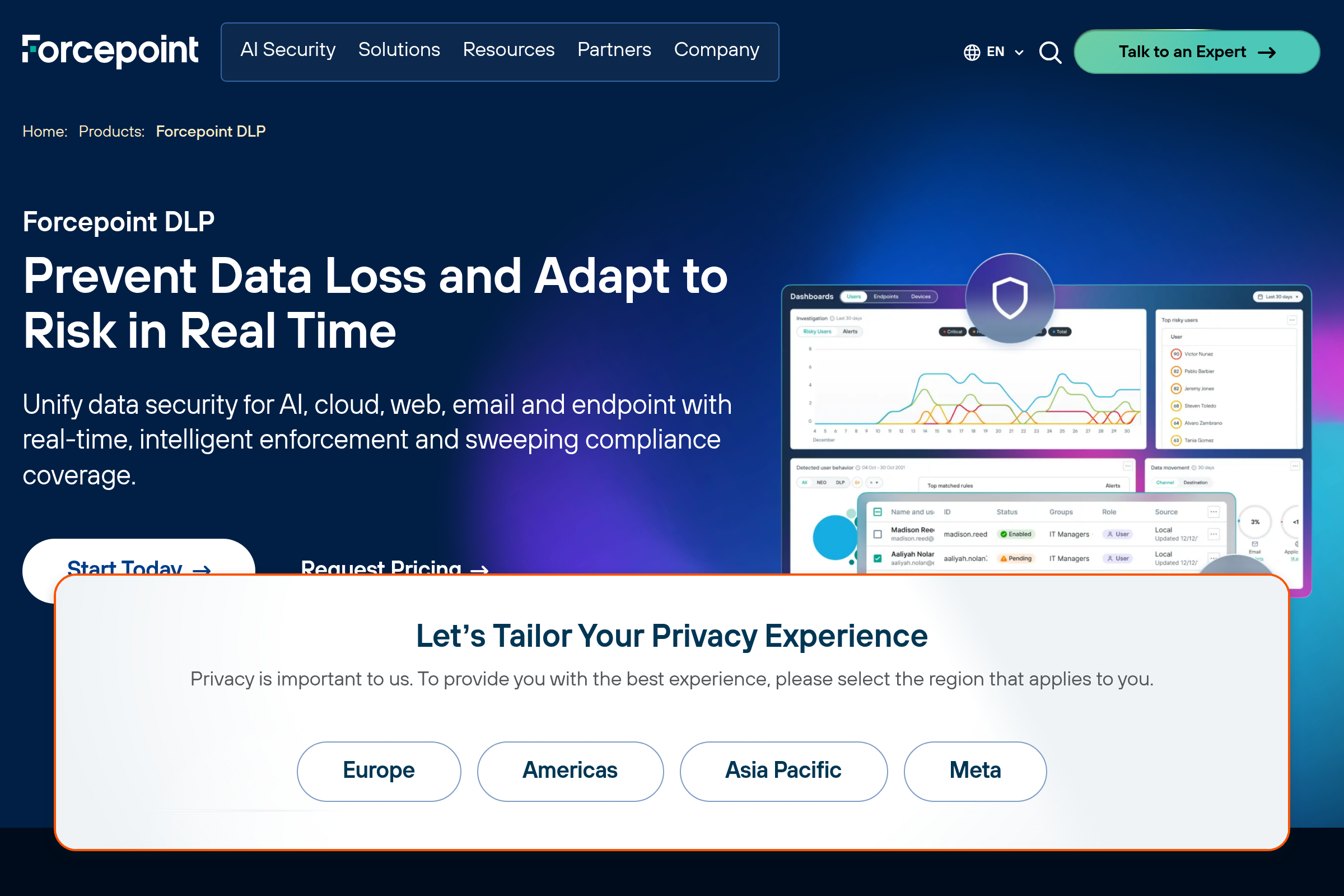 ForcePoint DLP screenshot