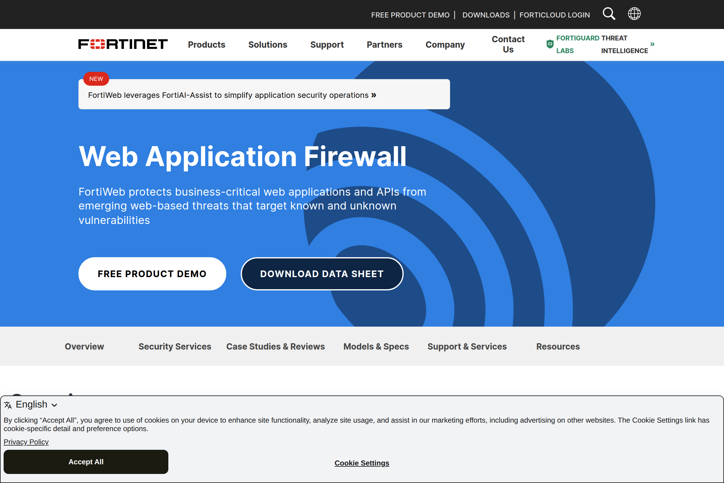 Fortinet FortiWeb screenshot