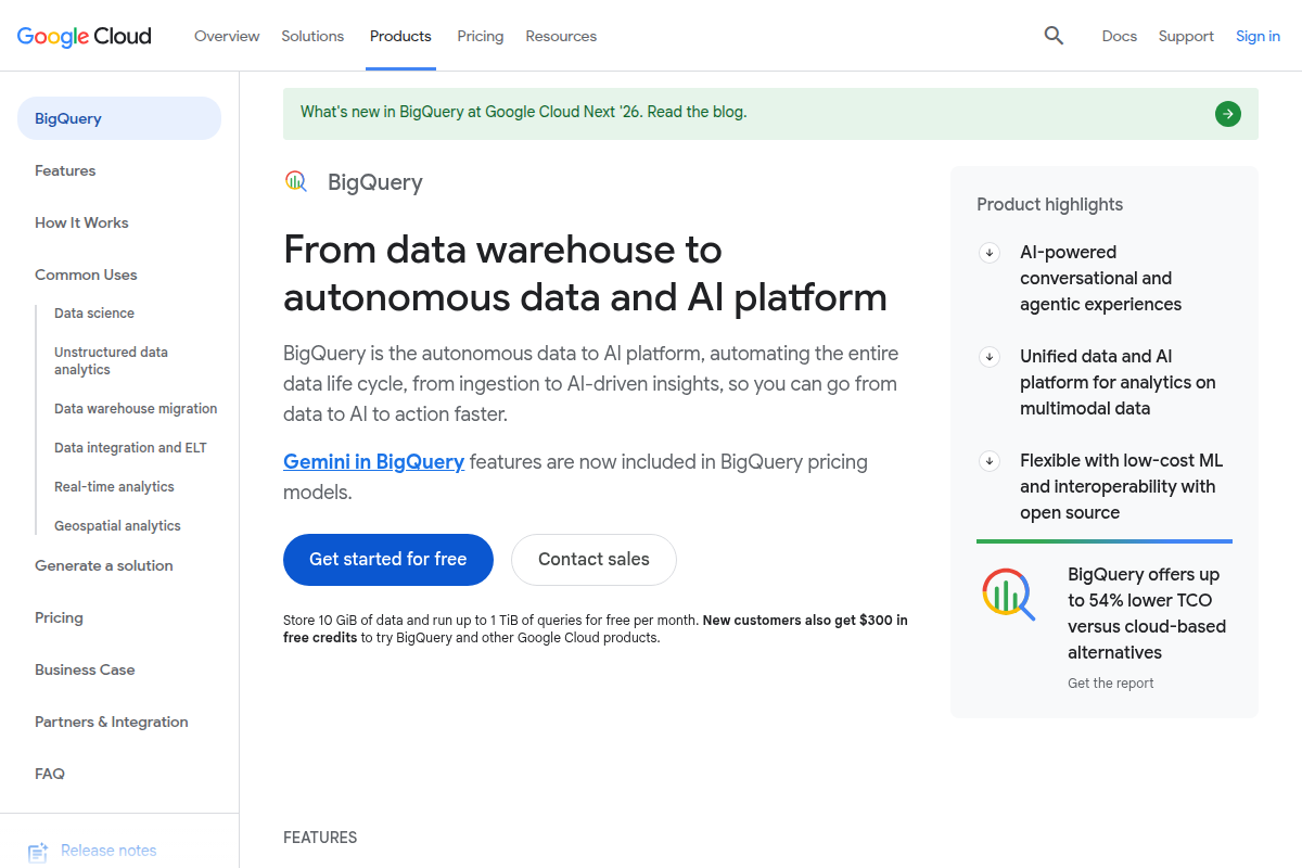 Google BigQuery screenshot