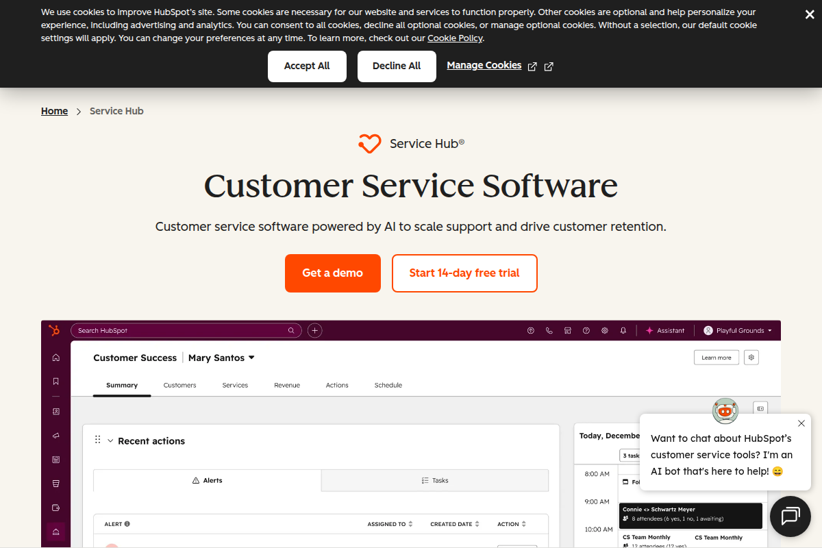 HubSpot Service Hub screenshot