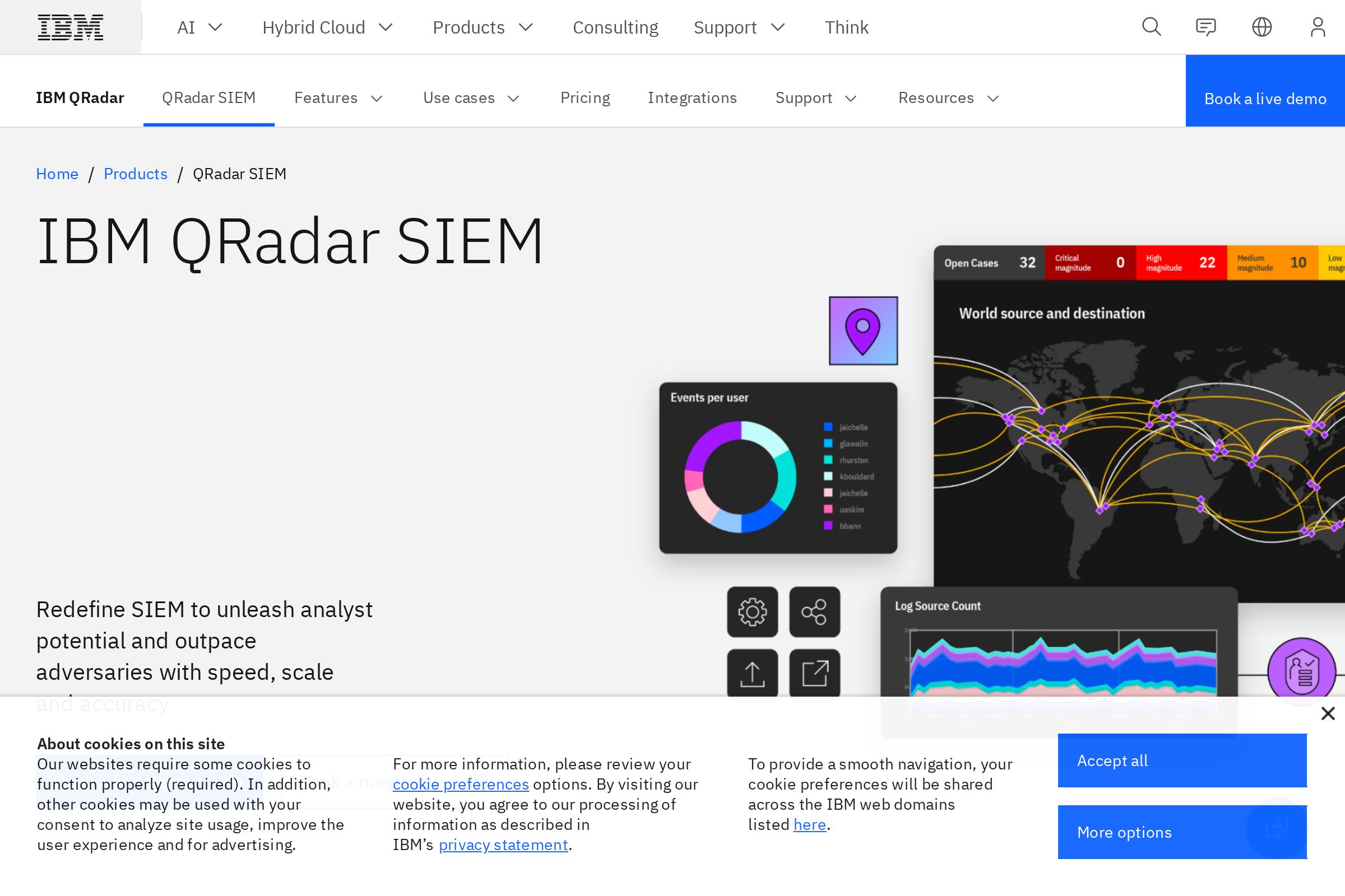 IBM Security QRadar screenshot