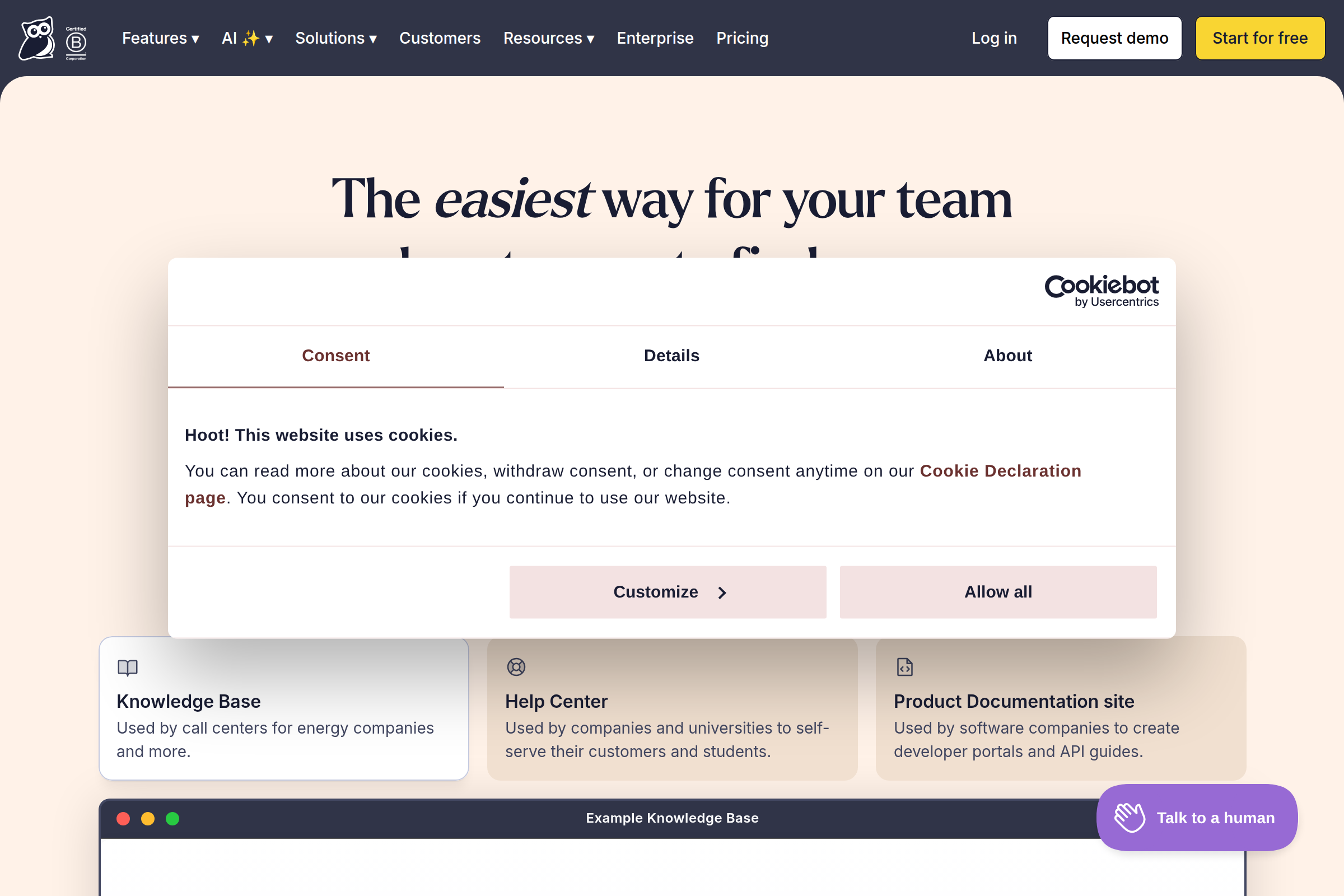 KnowledgeOwl screenshot