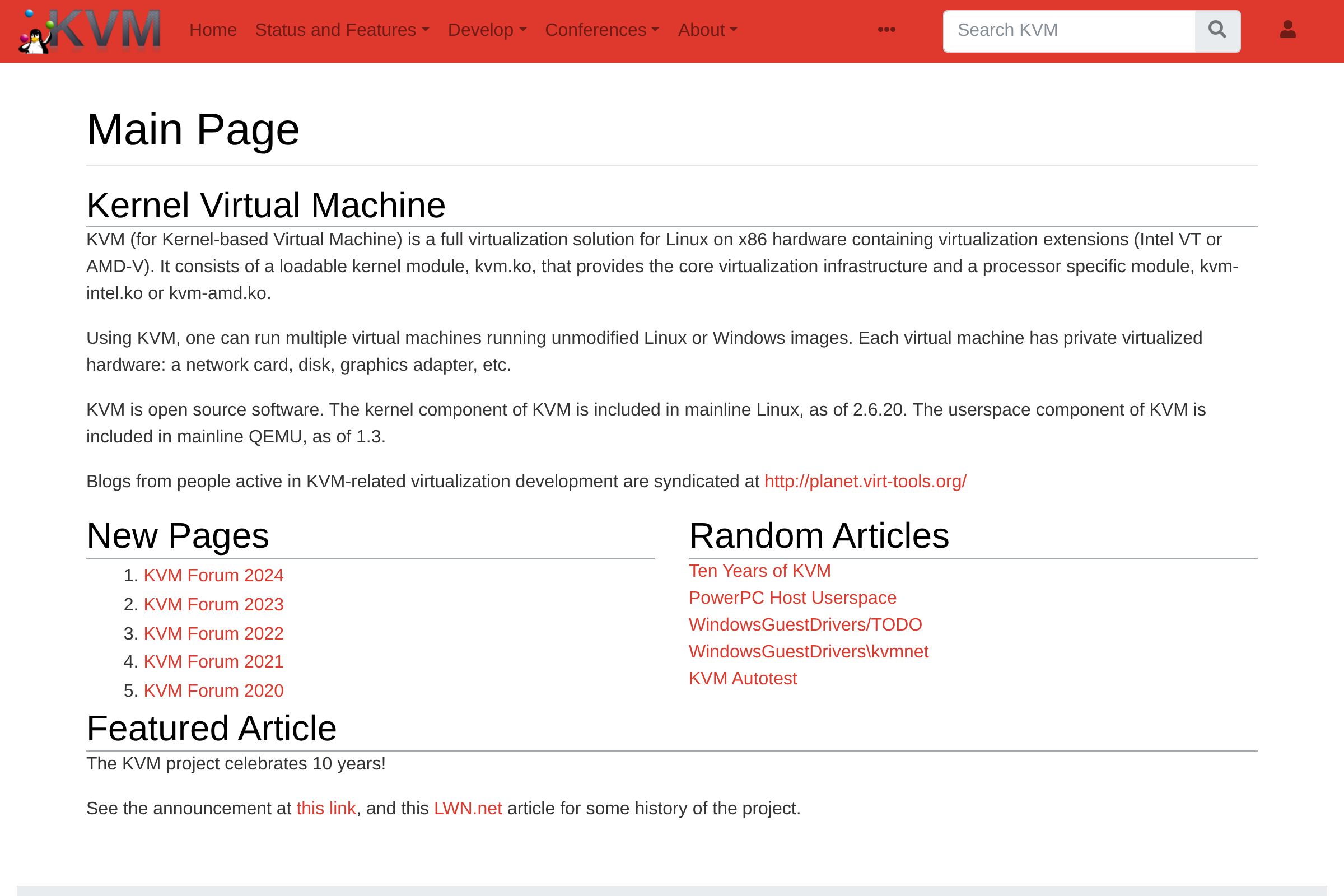 KVM (Kernel-based Virtual Machine) screenshot