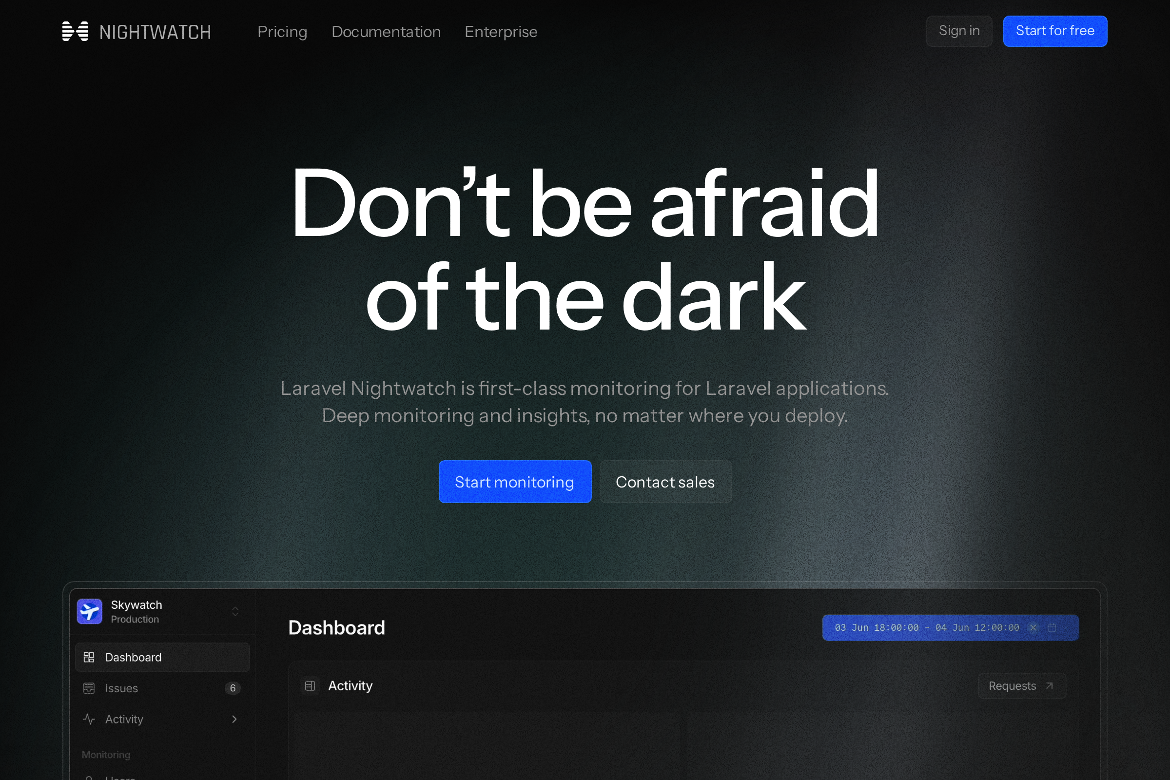 Laravel Nightwatch screenshot