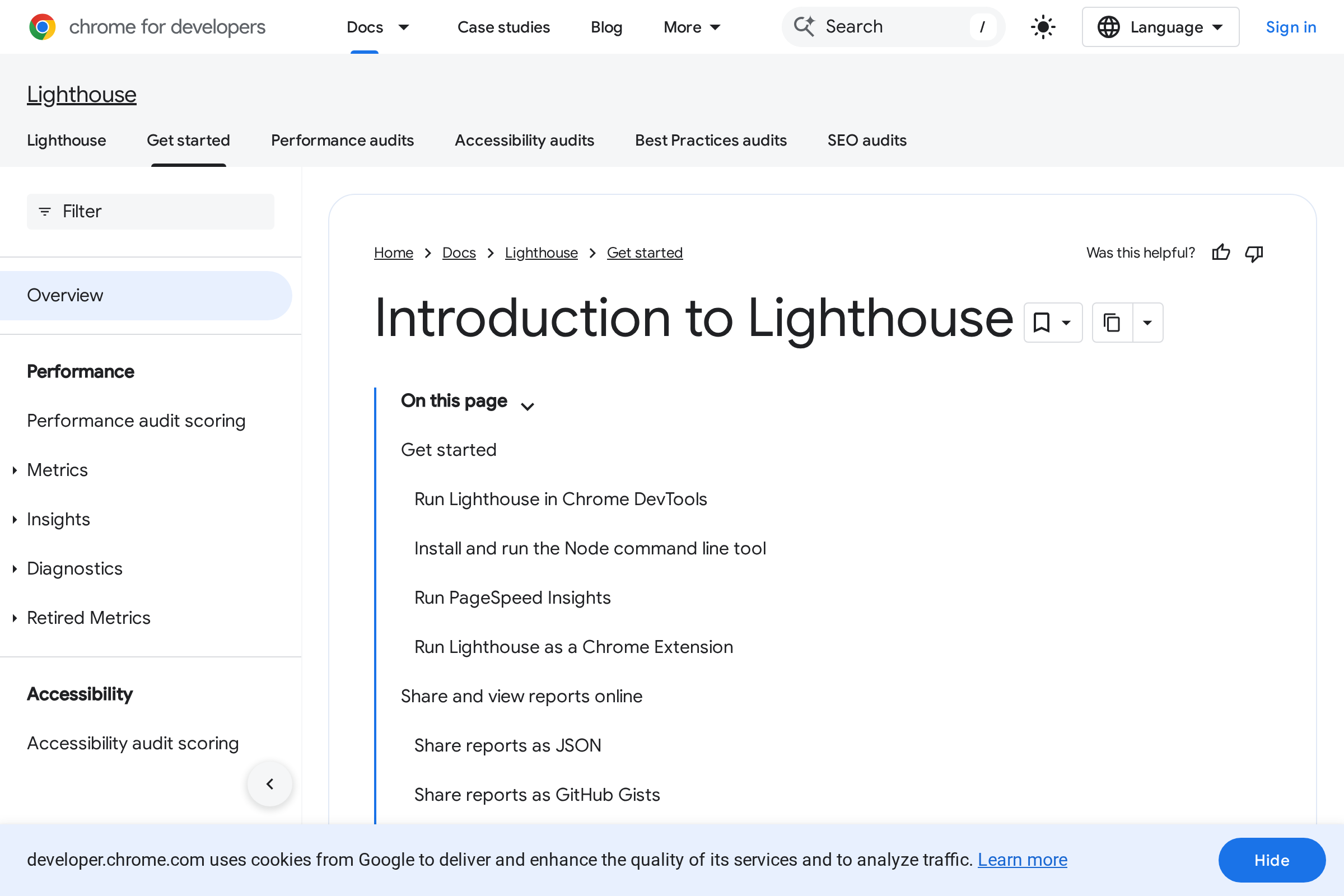 Lighthouse screenshot