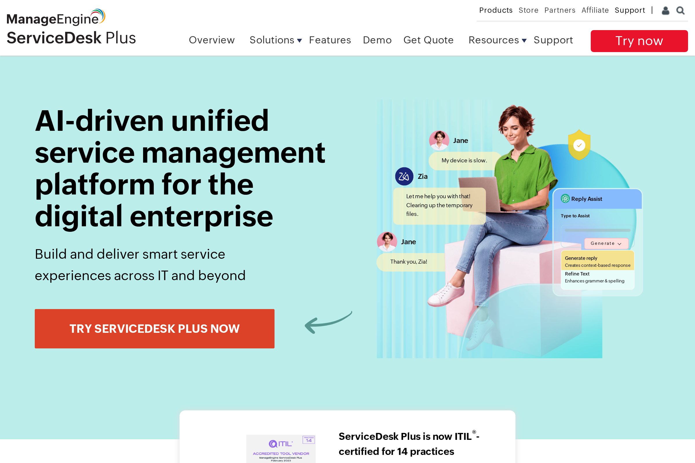 ManageEngine ServiceDesk Plus screenshot