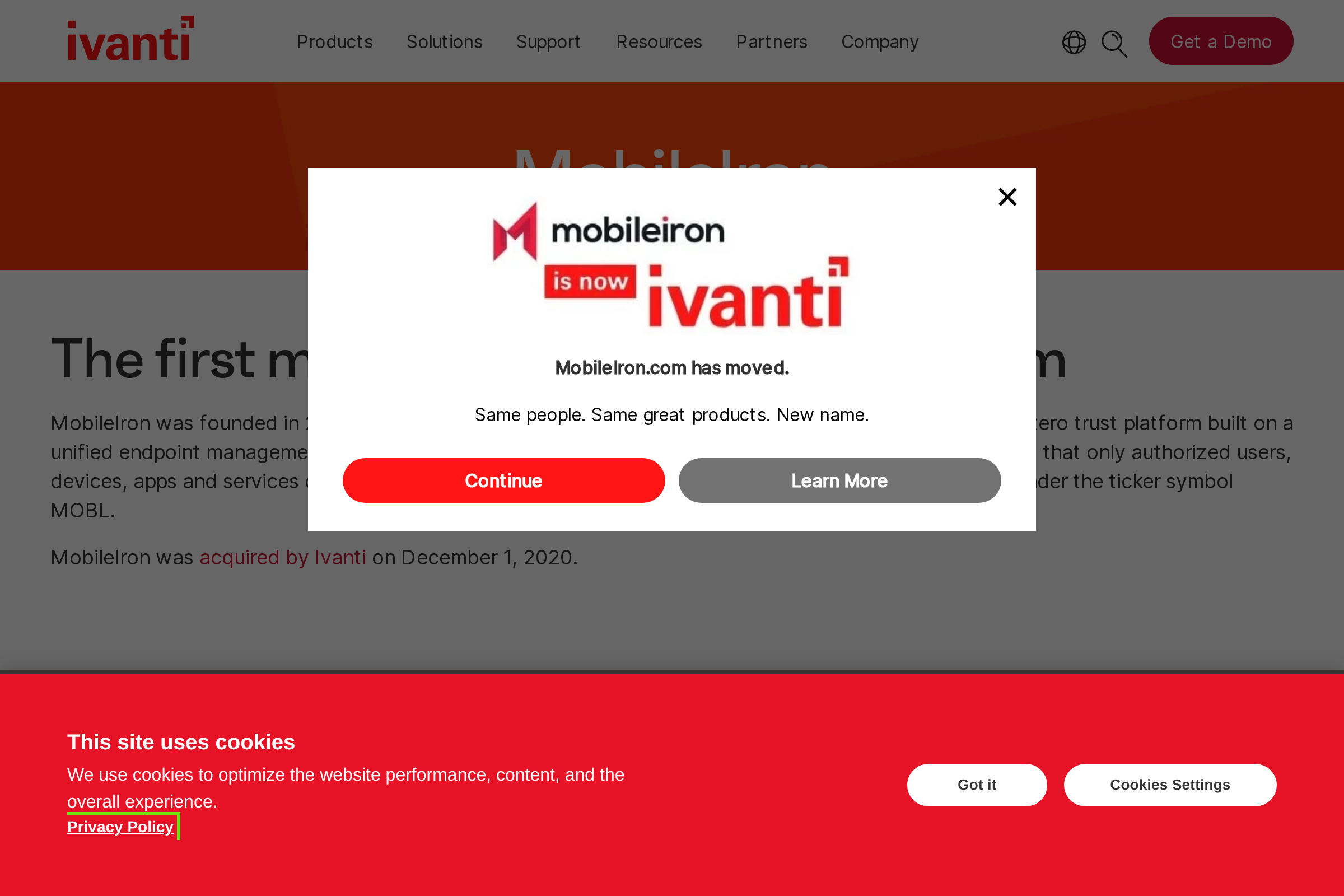 MobileIron screenshot