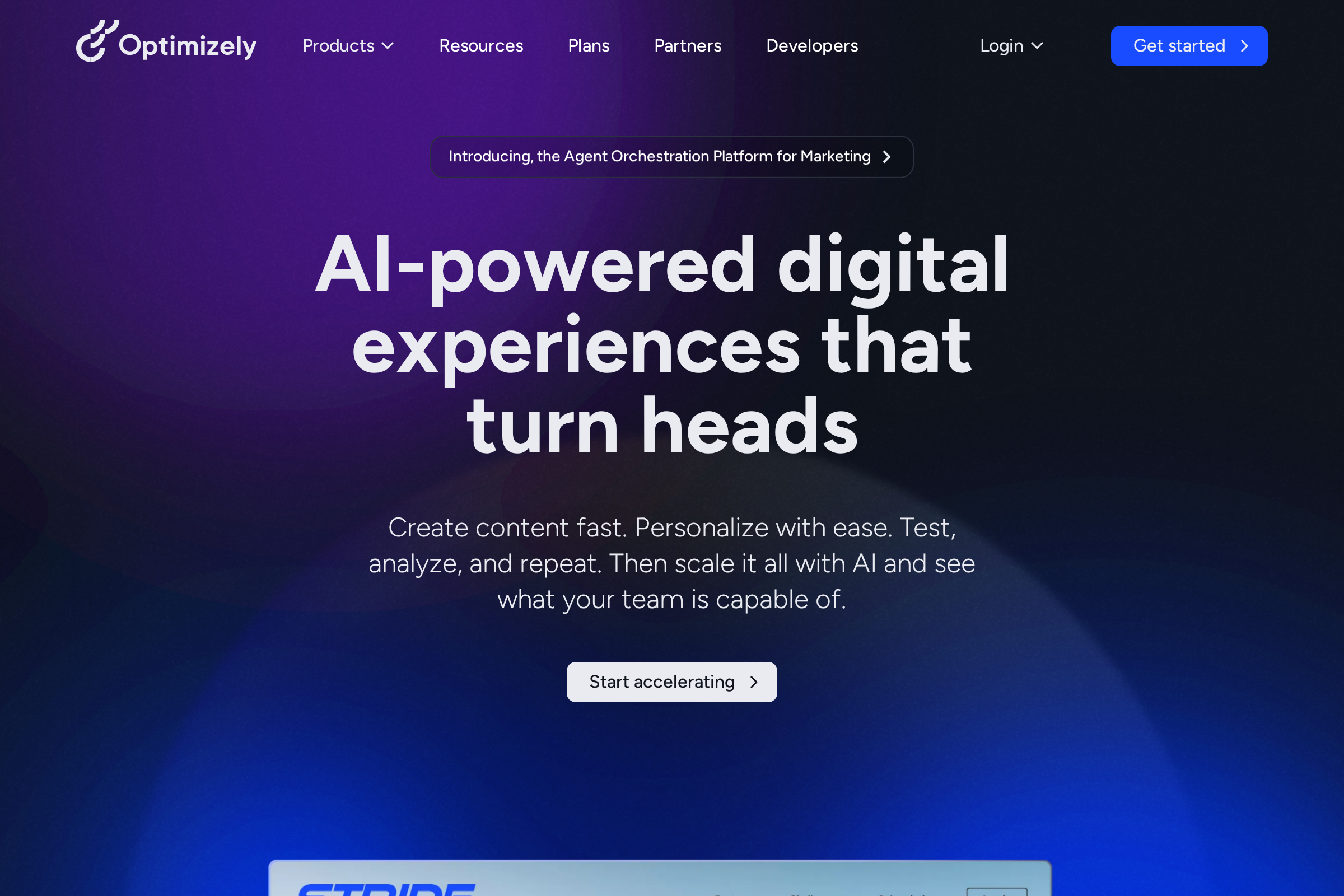 Optimizely screenshot