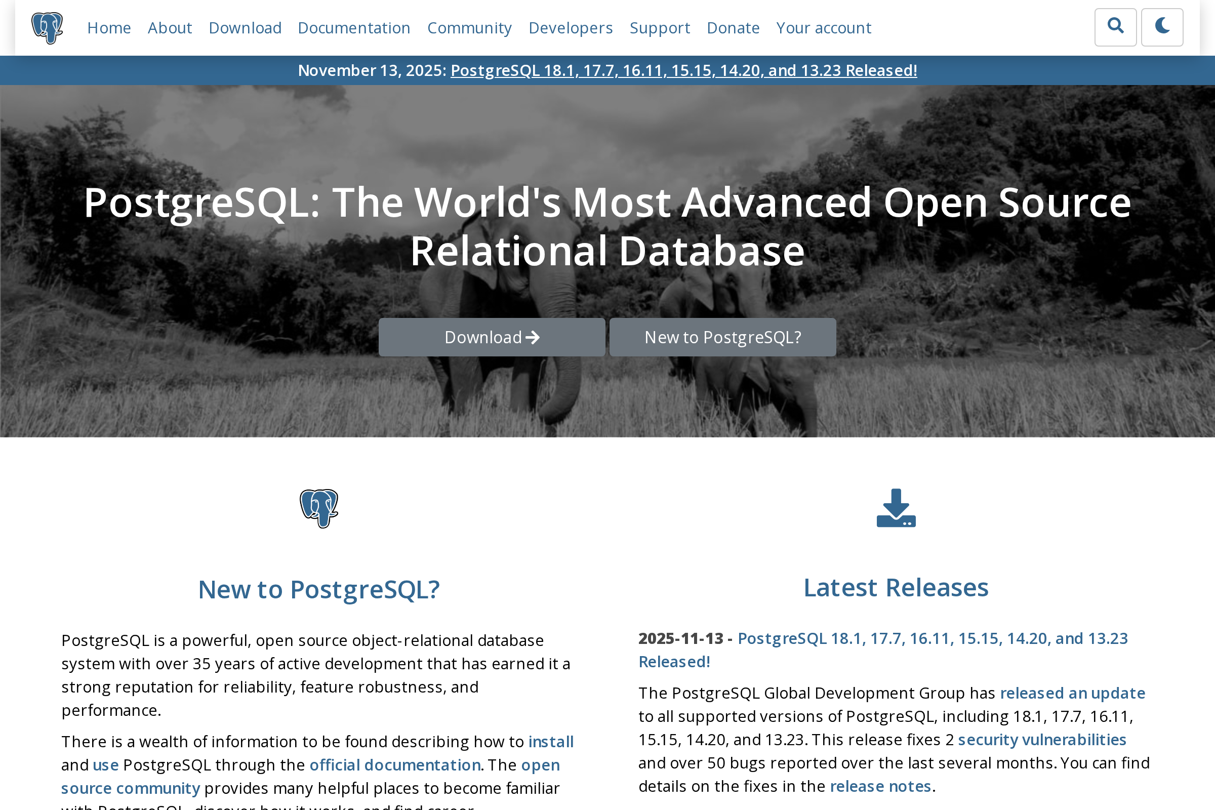 PostgreSQL screenshot
