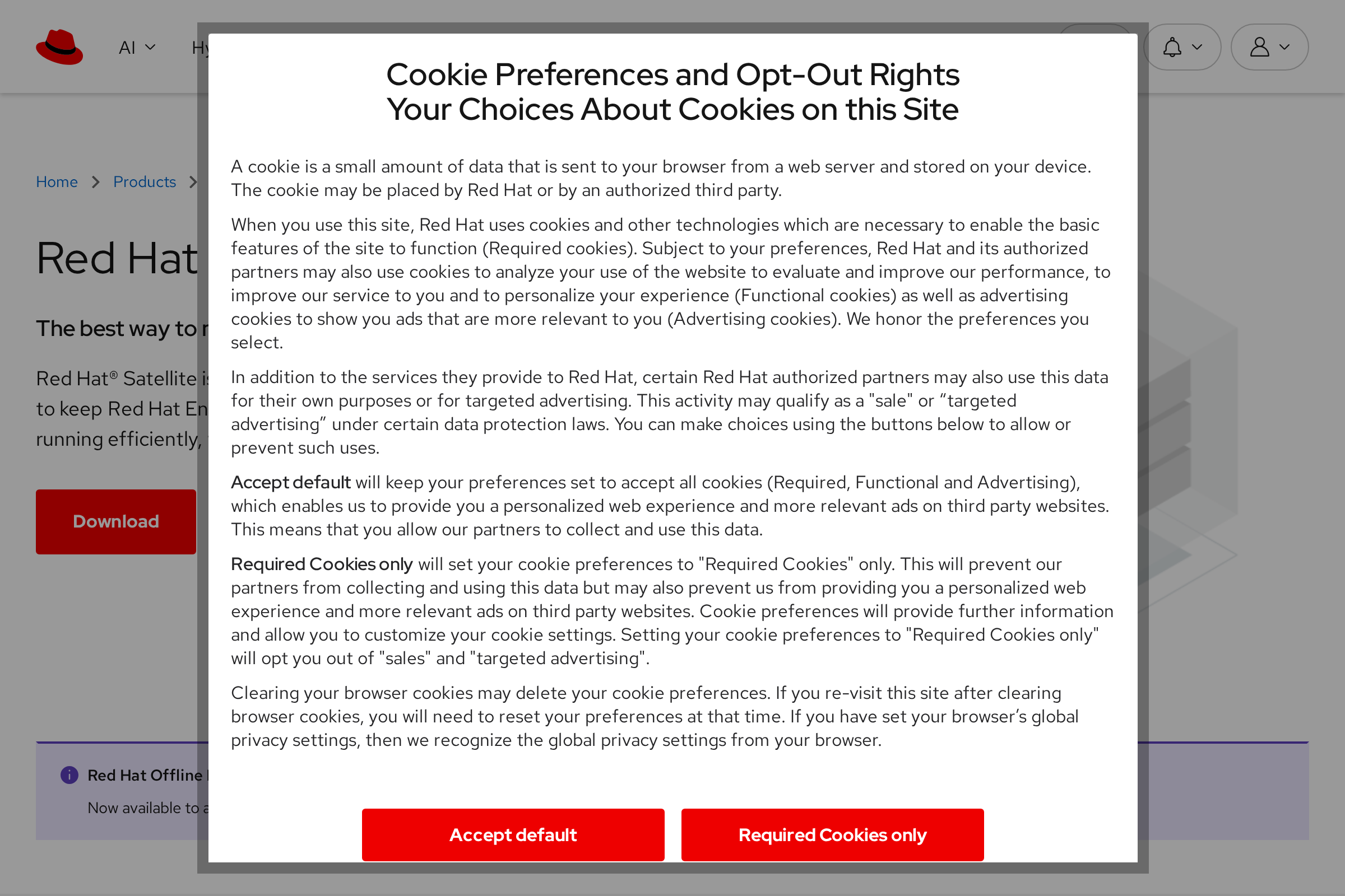 Red Hat Satellite screenshot