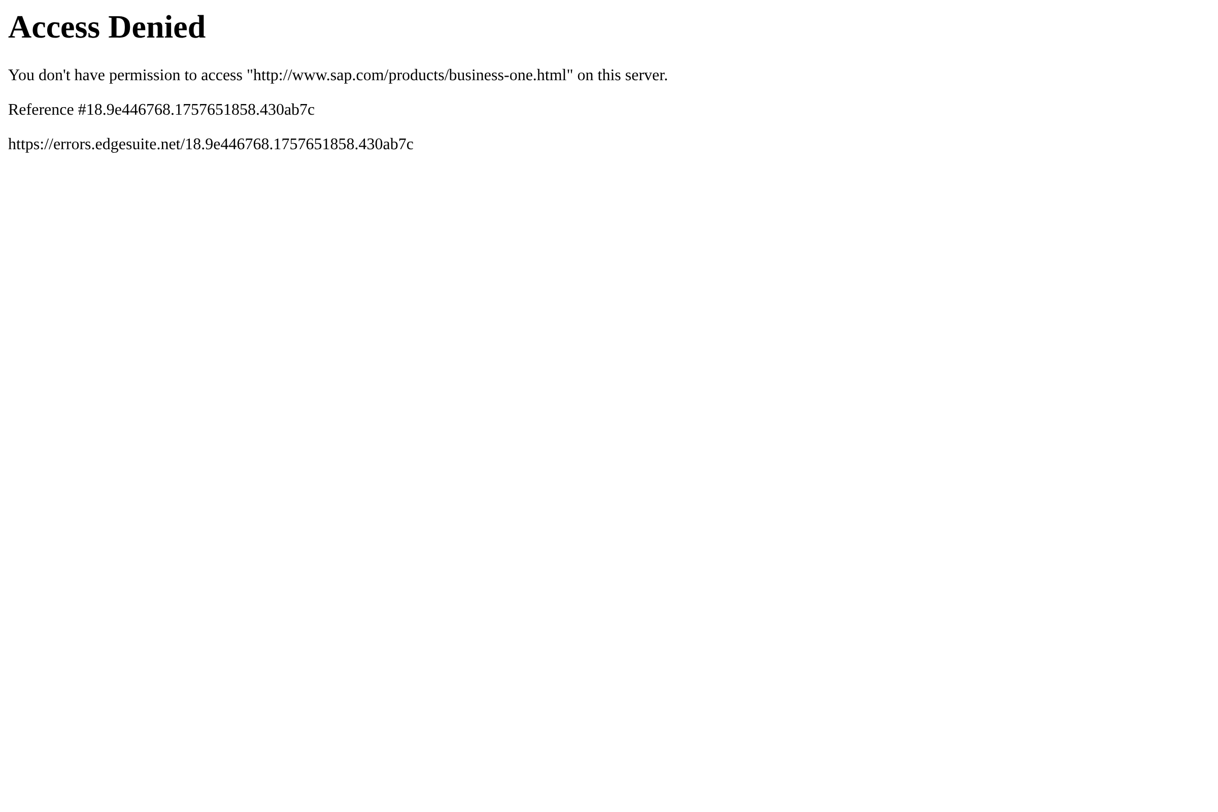 SAP Business One screenshot