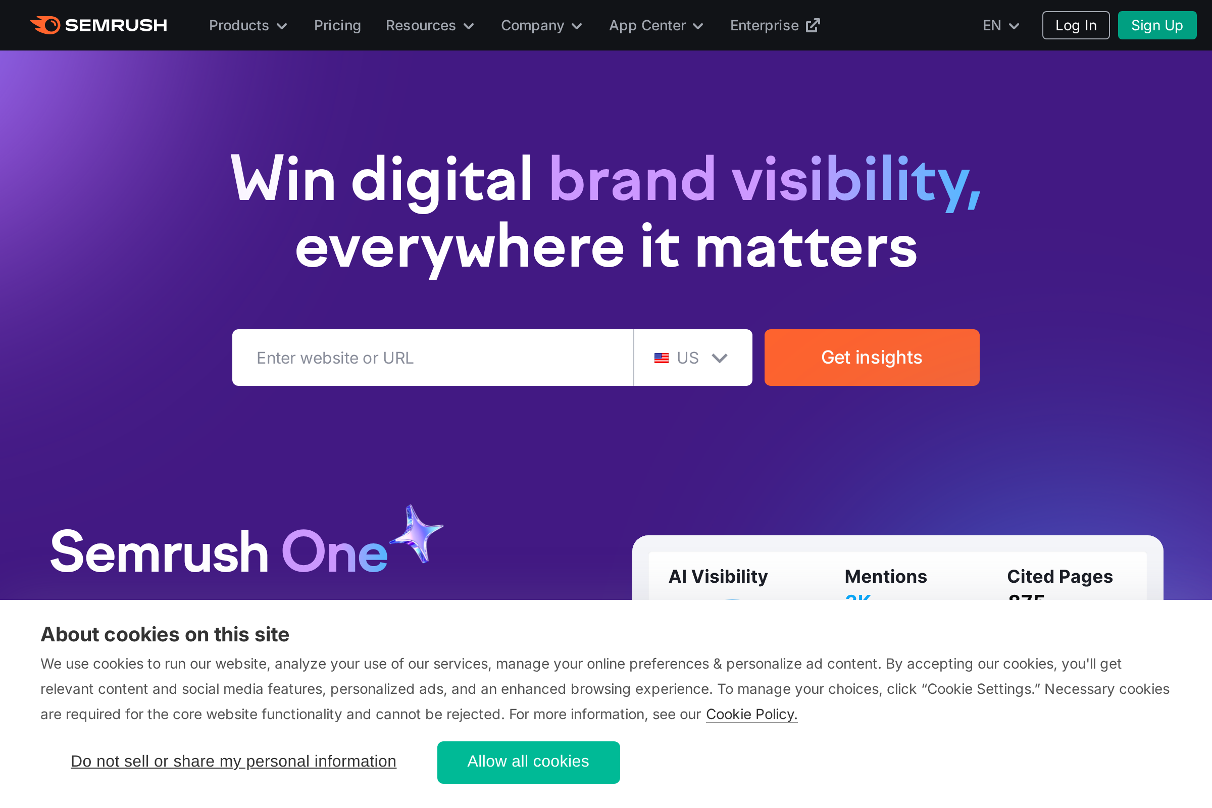 SEMrush screenshot