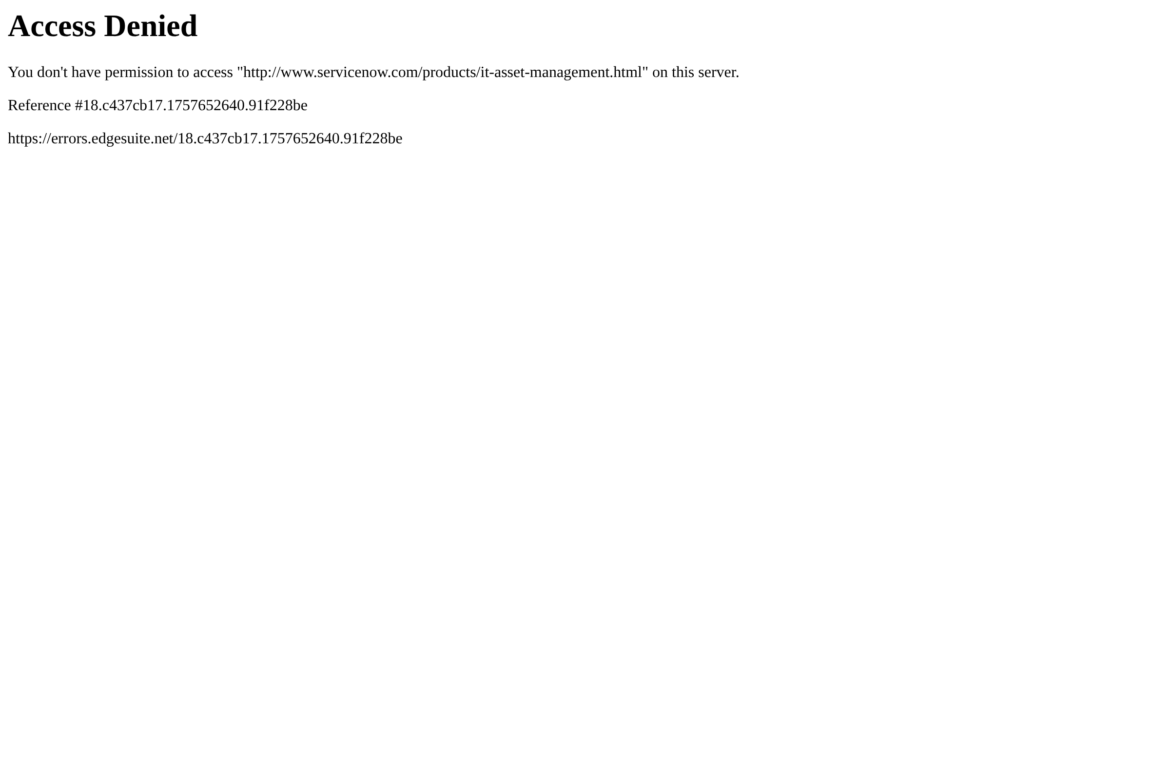 ServiceNow IT Asset Management screenshot