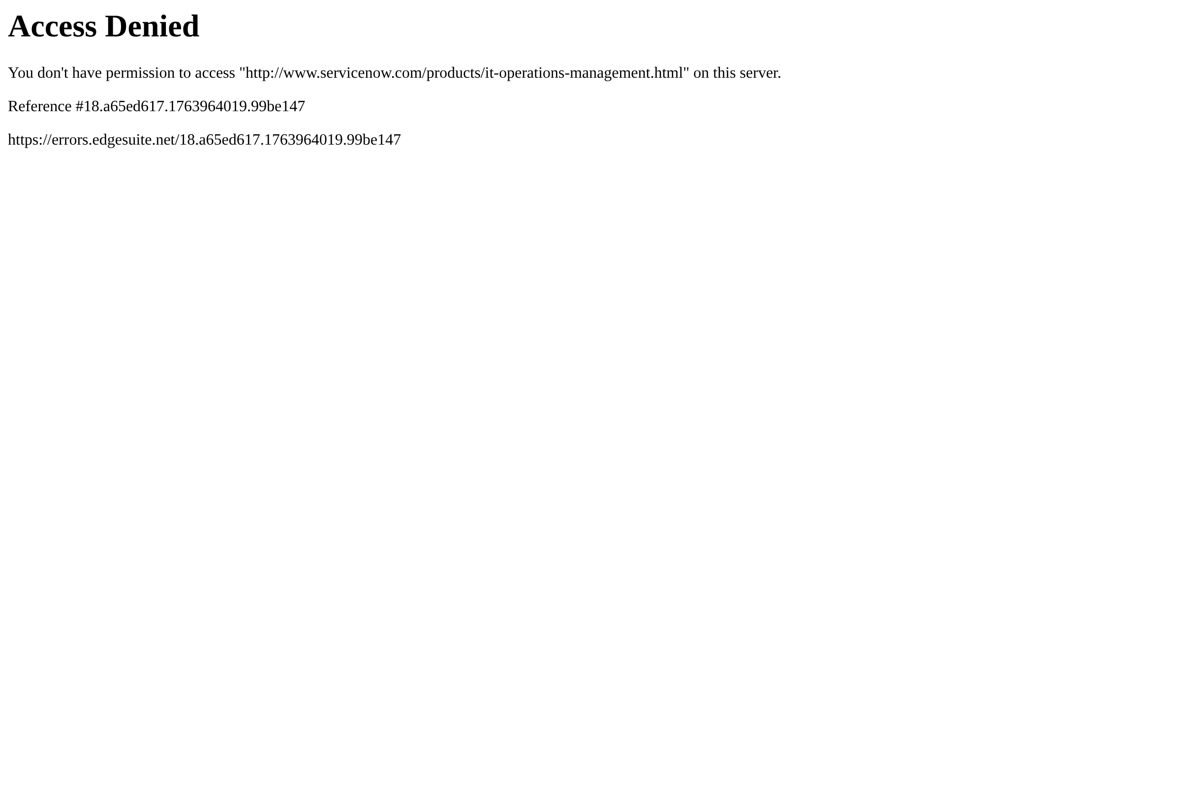ServiceNow IT Operations Management screenshot