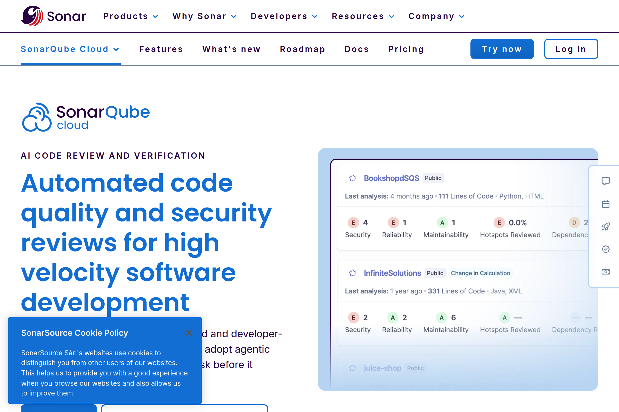 SonarCloud screenshot