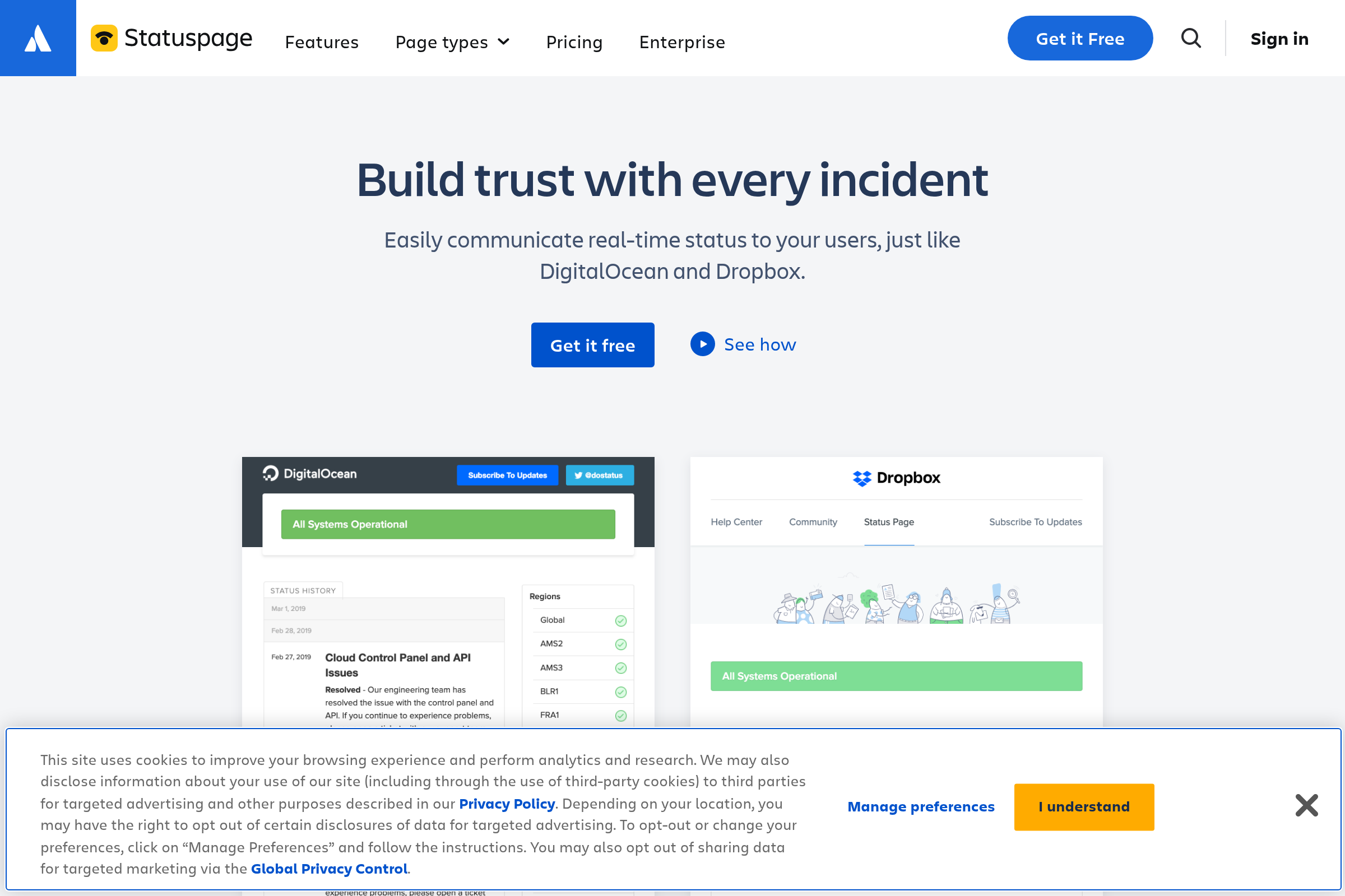 StatusPage screenshot