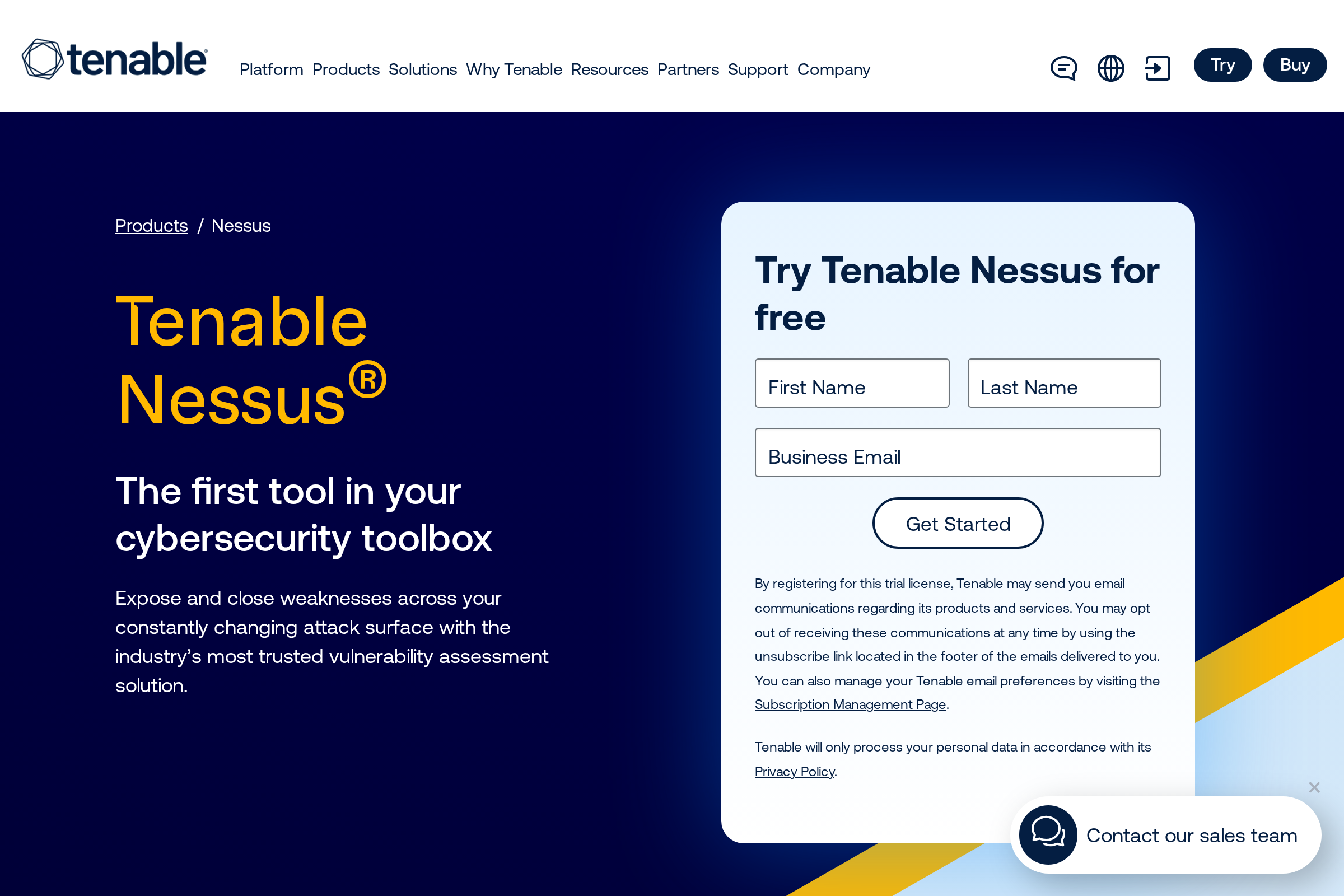 Tenable Nessus screenshot